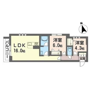 オーキッド【2階】の間取り