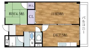 北川マンション【2階】の間取り
