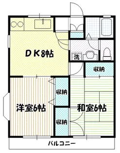 グリーンドエル一の宮【1階】の間取り