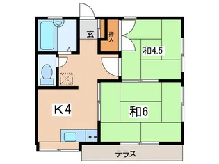 衣笠サニーハイツ【2階】の間取り