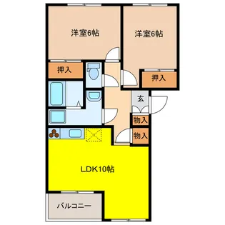 岐阜県大垣市島町【アパート】の間取り