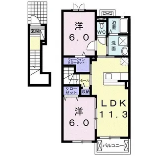 グリーンヴィレッヂ【2階】の間取り