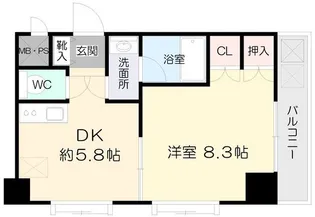 グリーンキャピタル材木町 第1【5階】の間取り