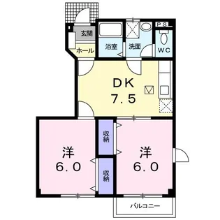 広島県尾道市平原3【アパート】の間取り
