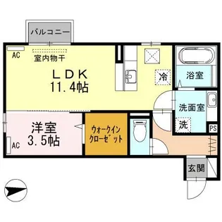 セジュールHaKuA S【1階】の間取り