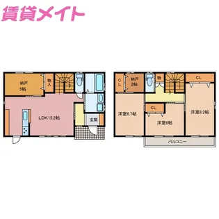 三重県桑名市大字額田【一戸建】の間取り