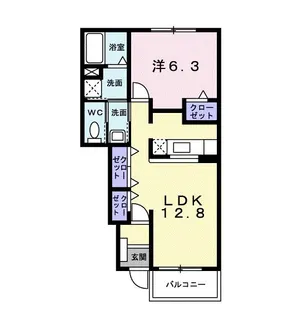 リエート フィーネII【1階】の間取り