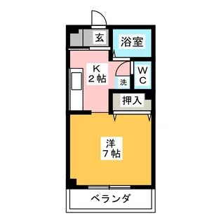 コンフォート若葉【1階】の間取り