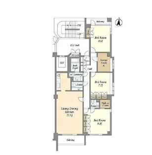 モンエール広尾【2階】の間取り