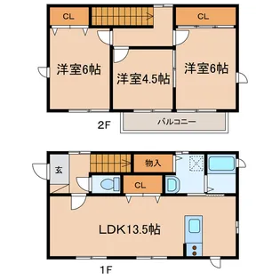 岡山県倉敷市玉島長尾【一戸建】の間取り