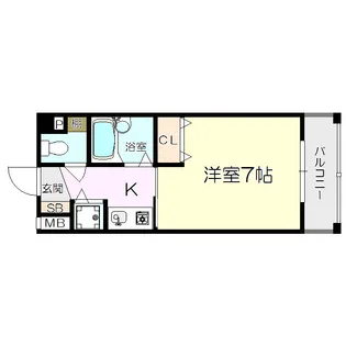 1Kの間取り画像