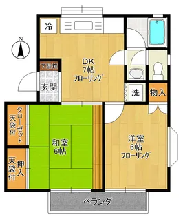 メゾンプラティークC棟【1階】の間取り