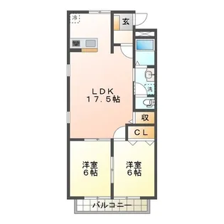 SOUTH WEST 弐番館【1階】の間取り