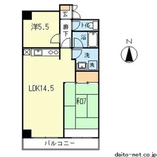 グランバトーM【3階】の間取り