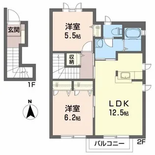 コ-ト・メリッサA【2階】の間取り