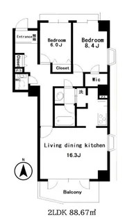 ヴィラアイレックス奥沢【5階】の間取り