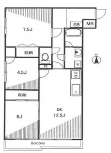 東中野ハイツ【1階】の間取り