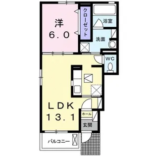 ワールドプレイスB【1階】の間取り