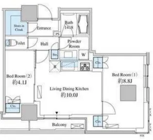 ベルファース芝浦タワー【25階】の間取り