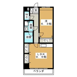 プログレスアサダ瓦町【4階】の間取り