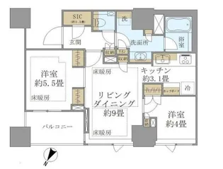 東京都千代田区四番町【マンション】の間取り