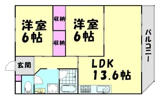 ラピュタ宮前【5階】の間取り