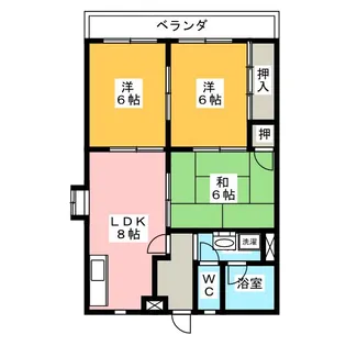 サンハイツカワイ【2階】の間取り
