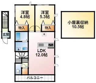 千葉県富里市日吉台5【アパート】の間取り