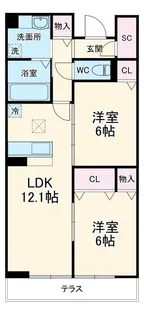 ゼフィール【1階】の間取り