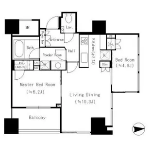 パークタワー芝公園【16階】の間取り