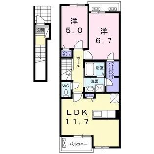 ヴィラージュ・ヒロ 1st【2階】の間取り