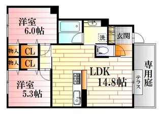 レーブコート【1階】の間取り