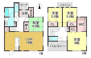 滋賀県大津市緑町【一戸建】の間取り