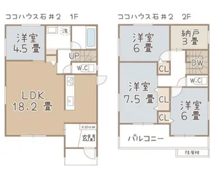 徳島県名西郡石井町石井字白鳥【一戸建】の間取り