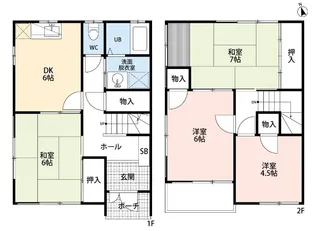 愛知県豊橋市東小鷹野2【一戸建】の間取り
