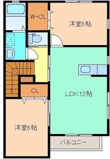 センティエーロ B【2階】の間取り