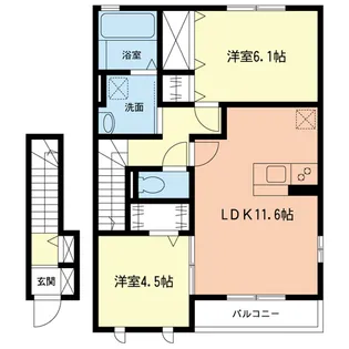 ソルメゾン相原【2階】の間取り