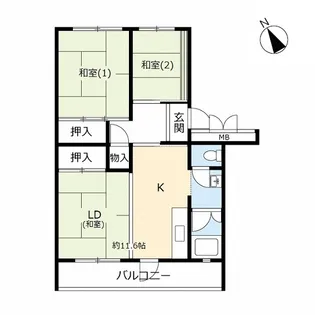 UR幸手【2階】の間取り