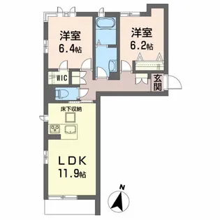 シャーメゾン アンソレイエ【1階】の間取り