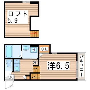 ハーモニーテラス宮城野原【1階】の間取り