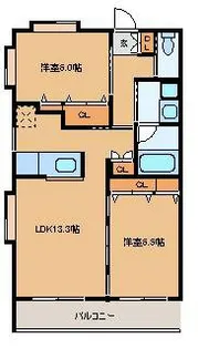 エクセレント室田【1階】の間取り