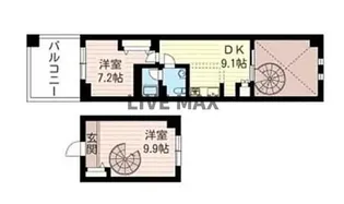レジデンスシャルマン月島【8階】の間取り