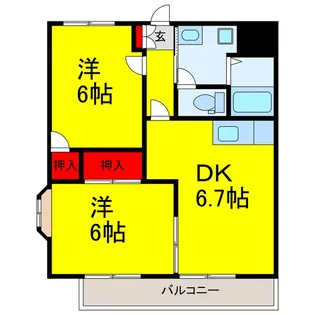 グリーンハイツ島野【2階】の間取り
