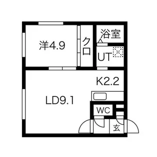 タイタン南郷【4階】の間取り