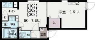 イクシオ竹ノ塚【1階】の間取り