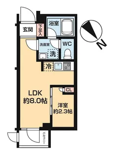 ハーモニーレジデンス中野若宮【1階】の間取り