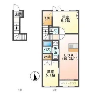 IXIA(イクシア)【2階】の間取り