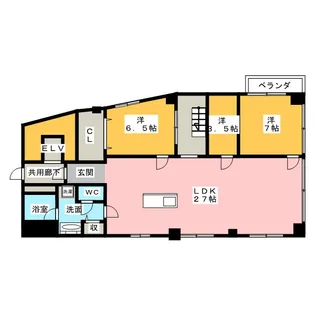 ハイウッド栄【7階】の間取り