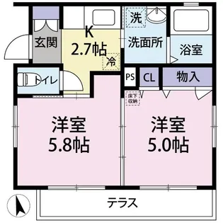 メゾンド中原【1階】の間取り