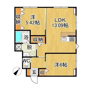 ピュアハウス取上 A棟【1階】の間取り